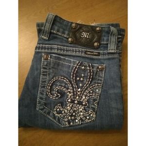 MISS ME Jeans Bootcut Bling Pockets Size 30 Cute!